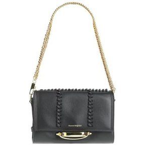 NWT ALEXANDER McQUEEN The Story Shoulder Leather Bag in Black